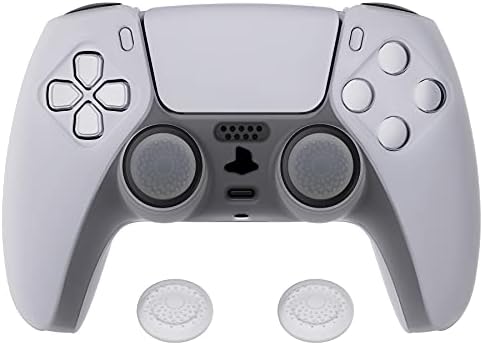 playvital Tri-Color Pink & Purple & Blue Camouflage Anti-Slip Silicone Cover Skin for ps5 Controller, Soft Rubber Case for ps5 Wireless Controller with Black Thumb Grip Caps