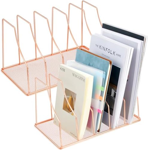 File Folder Organizer MyGift Large Desktop Document Holder, Brass Metal ...