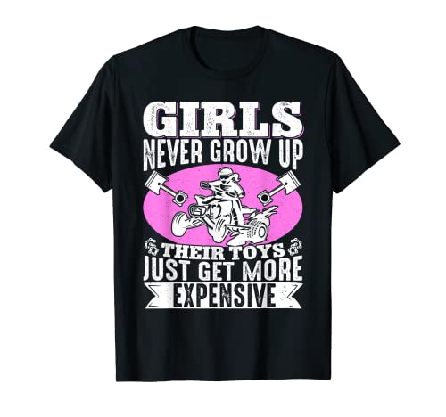 VTT Quad Biker Quatre Roues Vintage Girls Never Grow Up T-Shirt