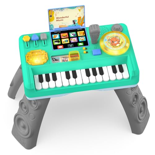 Baby DJ Table for Toddler 1-3 Musical Toys Baby Piano with Music & Light Toddler Activity Table Toys for 1 2 Year Old Boy Girl Educational Learning Music Instruments Infant First Birthday Gifts