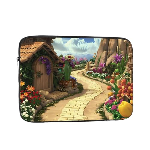 Fairytale Village Path Laptop Sleeve Case 13 Inch Suitable for Notebook Computer Tablet Traveling Carrying Simple Case