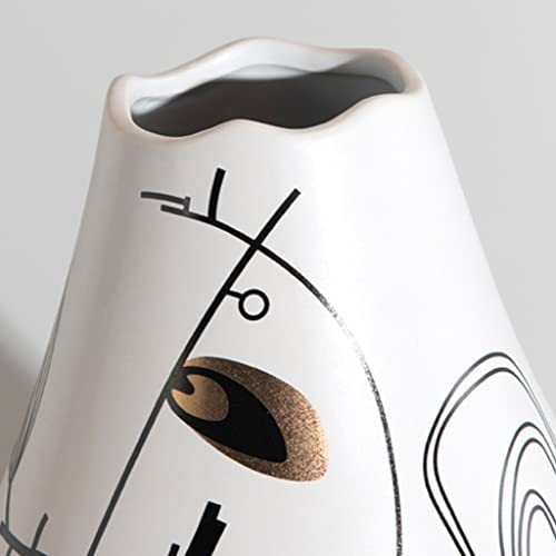 Vase de Pierre Moderne Doré à Pois de 32cm pour Salon - 8