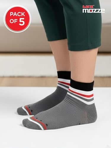 Image of Orbit Ankle Length Socks for Men |Made With Durable & Breathable Cotton | Ideal for Gym, Running, Office | 3 Pair -Multicolor