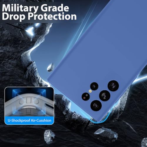 Image of LIRAMARK Liquid Silicone Soft Back Cover Case for Samsung Galaxy S22 Ultra (Midnight Blue)