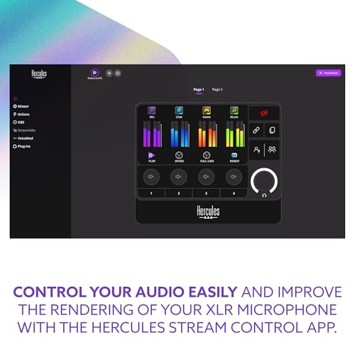 Image of Hercules Stream Essentials Kit, Includes Stream 200 + Microphone HXD-700 XLR Microphone, 3 Months Voicemod Pro, core Streaming apps pre-Integrated (OBS, Streamlabs), Compatible with PC