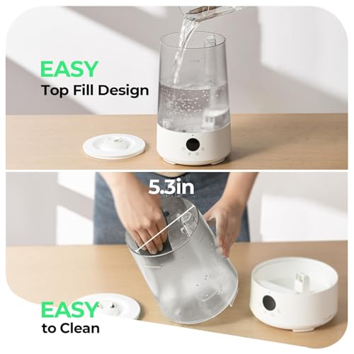 Image of Homvana 3.6L TopFill Cool Mist Humidifiers for Bedroom,Large Room& Plant,23dB Ultra-Quiet,Easy-to-Clean 2-in-1 Baby Humidifier&Oil Diffuser for Congestion Relief,Lasts Upto 4 Nights (Grey) (Pack of 9)