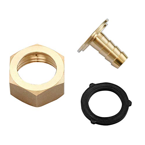 Minimprover 2PCS Lead Free Brass Water Hose Pipe Swivel Connector,1/2\" Barb x 3/4 inch Female GHT Adapter,Copper Fitting with Stainless Clamp for House/Boat/Lawn/Power Wash/Irrigation