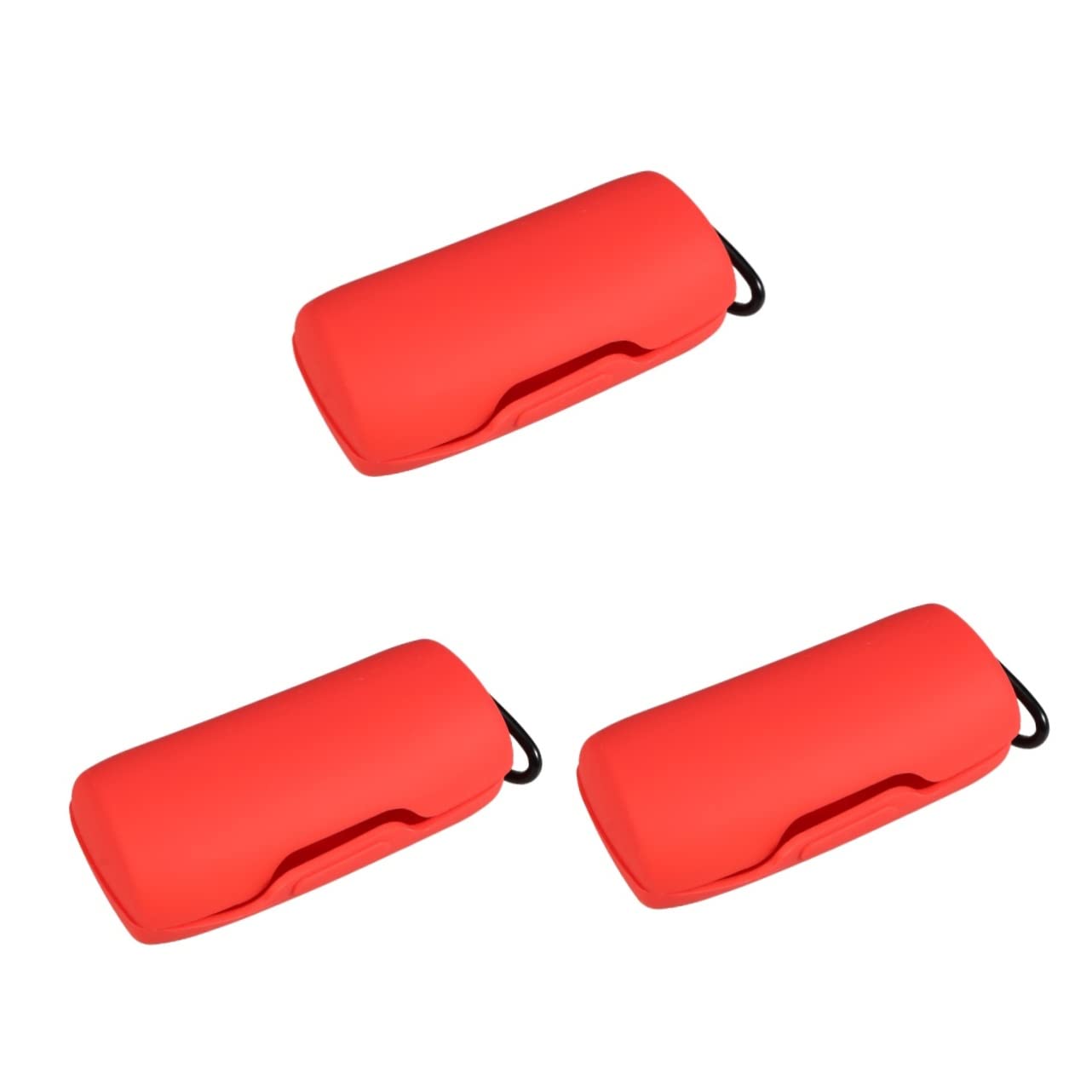 Angoily Caja De 3 Piezas Funda Protectora para Auriculares Caso inalámbrico Mini Auriculares Funda de Silicona para Auriculares Deportes Caja de Auriculares Estuche de Silicona Rojo