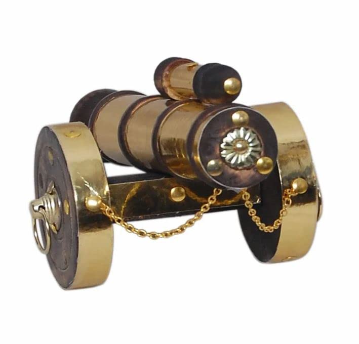 Image of Home Decor Items for Living Room Wooden Canon | Made in India | Decorative Items /Showpiece for Home Decoration, 16 cm , 7 cm