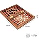 Backgammon + Dame Gr. S - aus Holz mit klappbarem Spielbrett 21 x 21 cm und rot/schwarzen Backgammon-Feldern