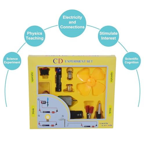 Image of CD Experiment Set Science Kit for Kids, STEM Kit, Electric Circuit Kit for Students with Motor Fan Toy, DIY Science Kit for Students | School Project Gift | Pack of 1