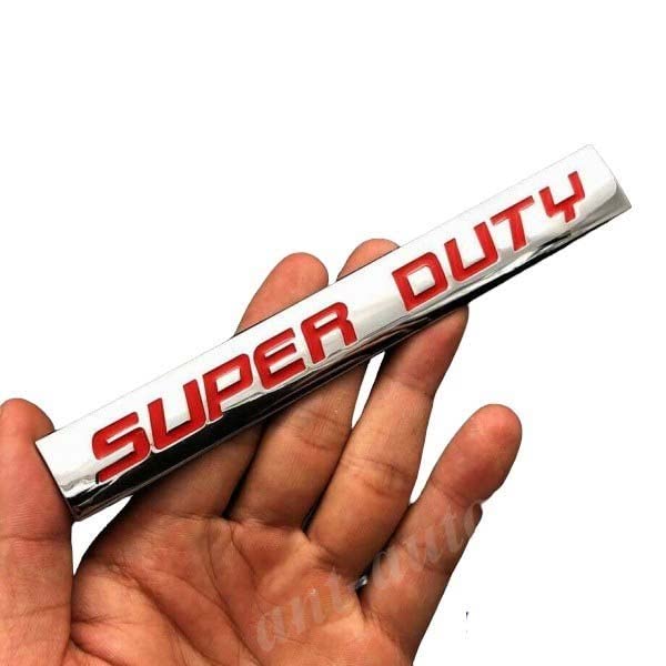 Image of Car Bike 3D Logo Aluminium Alloy Metal /Superior Plastic Emblem Badge Sticker Decal New (Chrome Red Super Duty)