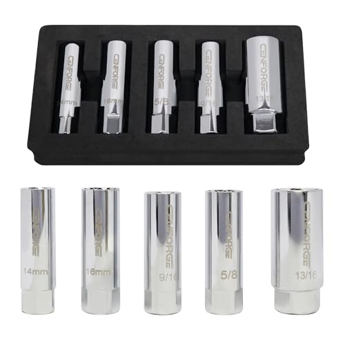 CENFORGE Cenfoge 5-PC Magnetic Spark Plug Socket Set, Includes 14mm, 16mm, 9/16