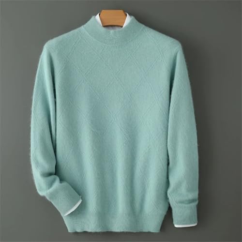 Men's Top 100 Percent Solid Mink Cashmere Knitted Sweater Thickened Half High Neck Pullover Casual Warm Clothing3