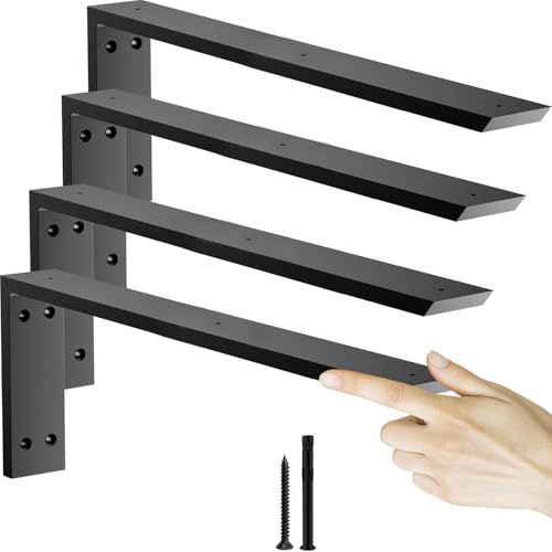 Countertop Support Bracket 20 inch 4 Pack (3/8 Thick) Premium Heavy Duty Granite Countertop Brackets 20x8x2.5 Shelf L Bracket Mantel Corbels for Quartz Wood Concrete and Laminate Countertops