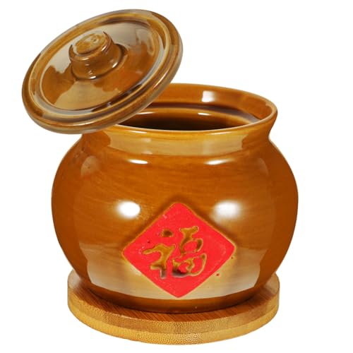 Zerodeko Olla Para Estofado Recipiente Aislante Para Sopa Olla Para Sopa Tazón De Barro Recipientes Para Comida Para Vajilla De Cerámica Cerámica