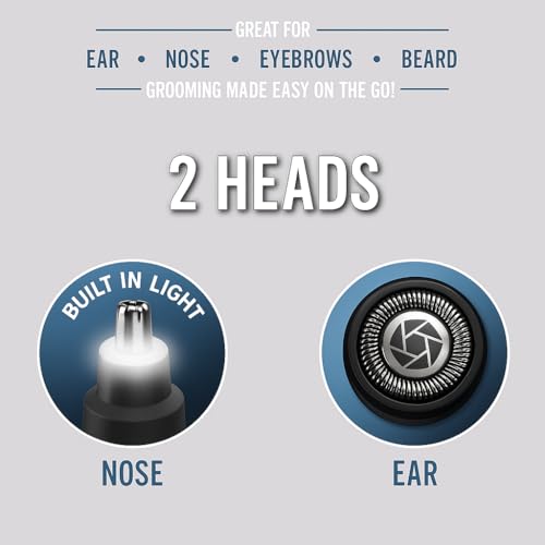 Image of Microtouch Titanium Edge Ear & Nose Trimmer - Dual Rotary Blade Heads with Light (Replacement Head)