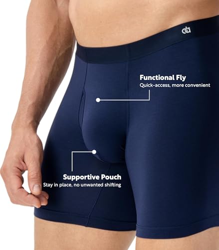 Image of DAVID ARCHY Men's Ultra Soft Underwear Modal Boxer Briefs Slim Fit 6.5 inch | Second Skin Fabric Breathable, Smooth Low-Profile Waistband, Easy Access Side Fly, Tagless Anti Chafing for All-day Comfort