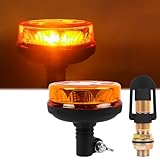 Yinaolan Amber LED Rotating Beacon Light, Flashing Warning Lights with I-Shape Metal Bracket, 12-24V Emergency Strobe Lights for Trucks Vehicles Construction IP67 Waterproof