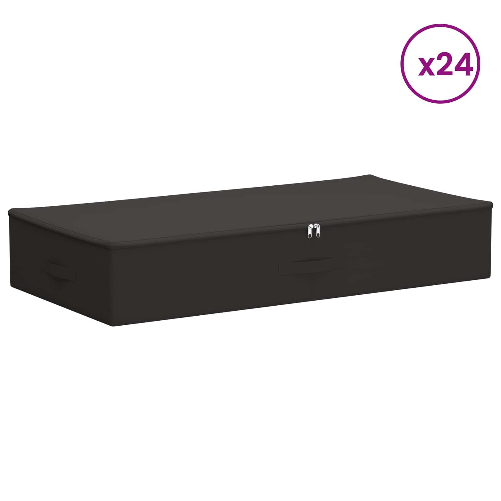 Hothingwell Scatola di immagazzinaggio 24 pezzi in tessuto non tessuto 100 x 50 x 18 cm | Doppio scomparto, pieghevole, manici pratici, poliestere traspirante, uso versatile