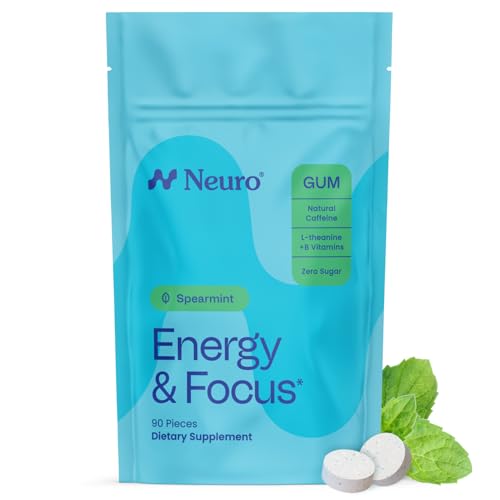 Neuro Energy & Focus Gum - 40mg Natural Caffeine Gum