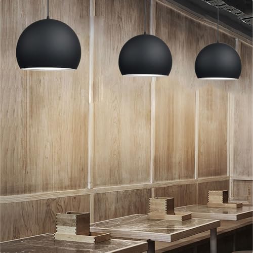 Suspension E27 scandinave en métal noir pour éclairage de table - 3