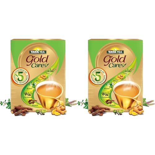 Image of Tata Tea Gold Care 500 gram, Goodness Of Cardamom, Ginger Powder, Tulsi, Brahmi & Mulethi, + Tata Tea Gold Care 250 gram, Rich In Taste, Goodness Of Elaichi, Ginger, Tulsi, Brahmi &