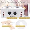 iMeshbean Professional Double Pot Wax Warmer Heater Electric Dual Pro Salon Hot Paraffin SPA Tool (Double Wax Warmer with Hair Removal Accesseries)