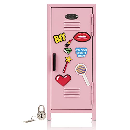 Yobro Mini Lockers, Girl Talk Locker With Lock&Keys&Stickers, Metal Locker For Girls, Miniature Storage Locker For Bedroom Home Office School, Desk Storage Lockers, Real Little Locker For Girls #TOP27