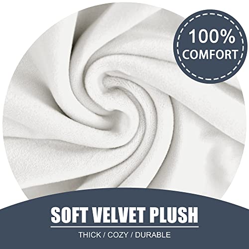 Recliner Chair Covers, 4-Piece Velvet Stretch Recliner Slipcover Single Seat Couch Cover Soft Furniture Protector With Pocket (White) #TOP2