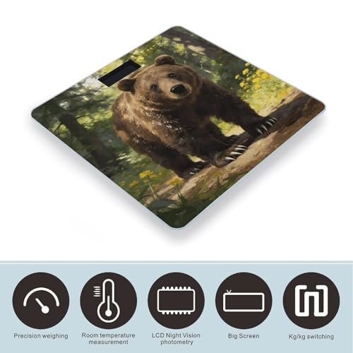 Bascula digital para baño con pantalla LCD y vidrio templado miniatura 3