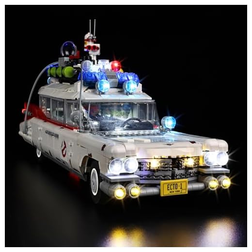 Kyglaring Led Licht Kompatibel mit Lego Icons Ghostbusters ECTO-1 10274 Bausteine, LED Beleuchtungszubehör für das Lego Modellset 10274, RC Sound Version (Kein Modell)