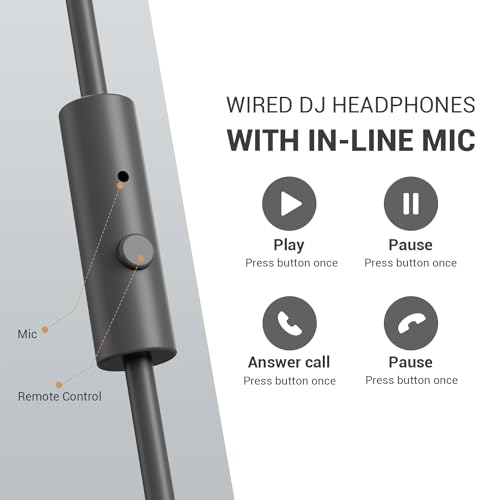 Image of OneOdio Wired Over Ear Headphones Studio Monitor & Mixing DJ Stereo Headsets with 50mm Neodymium Drivers and 1 /4 to 3.5mm Jack for AMP Computer Recording Podcast Keyboard Guitar Laptop - Grey