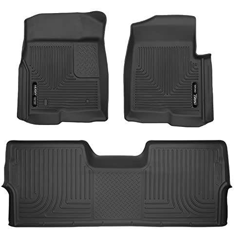 Husky Liners | Weatherbeater Series | Front & 2nd Seat Floor Liners (Footwell Coverage) - Black | 98331 | Fits 2009-2014 Ford F-150 SuperCrew Cab w/o Manual Transfer Case Shifter 3 Pcs