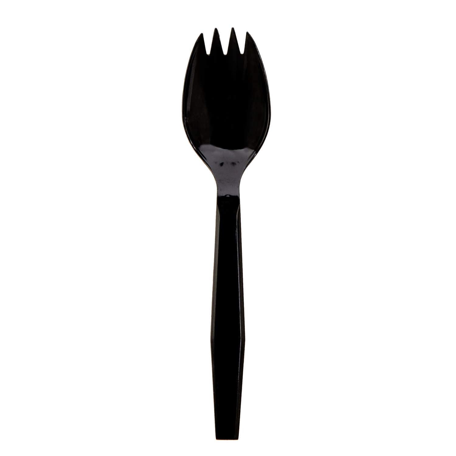 Daxwell Plastic Sporks, Medium Heavyweight Polystyrene (PS), 5.5" Black, A10003176 (Case of 1,000)