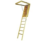 Louisville Ladder S305P Big Boy Wood Attic Ladder 30-Inch by 60-Inch 350-pound Capacity Up to 8-Foot-9-Inch Ceiling Height
