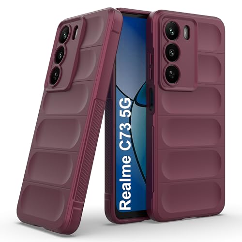 Image of amazon basics Back Case Cover for Realme C73 5G | Compatible for Realme C73 5G Back Cover | Liquid Silicon Magic Case with Camera Protection | Plum