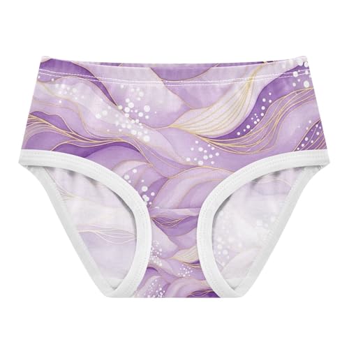 Toddler Briefs, Purple Lavender Cotton Underwear for Girls, 2–8 Years