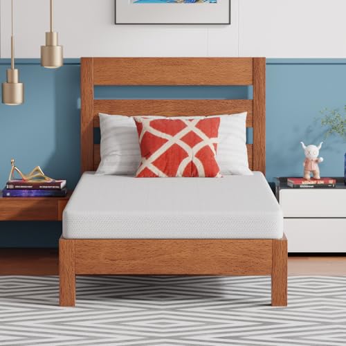 Image of PayLessHere 5 Inch Twin XL Green Tea Memory Foam Mattress Cooling Gel Infused Mattress,Medium Firm Mattresses Fiberglass Free /CertiPUR-US Certified /Bed-in-a-Box /Pressure Relieving Twin XL Size,White