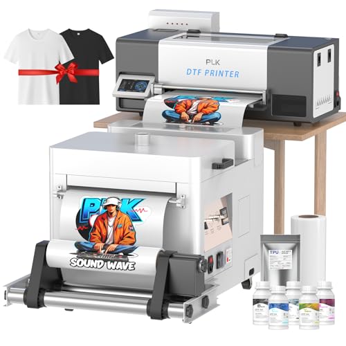 Image of PLK DTF Printer A3,Upgraded XP600 DTF Printer, Double-Speed,Auto-Clean,Dual White Ink System,Low Ink Alert,Customized Clothing Printing(White, XP600 Printer+Shaker)