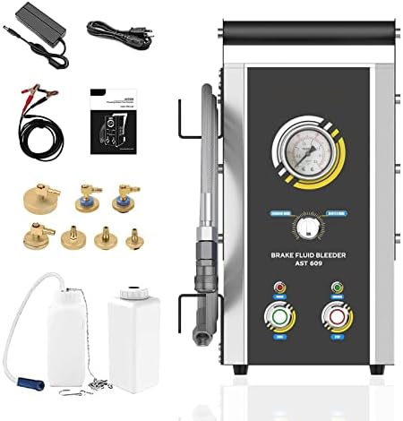 CATUDIY Automotive Brake Bleeder Kit with Fluid Transfer Pump, Brake Fluid Oil Extractor for Cars Electric Brake System Bleeding Tools with Master Cylinder Adapter Pressure Adjustable 0.6~3bar 110V