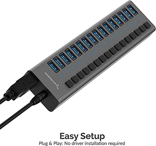 Sabrent 16 Port Usb 3.0 Data Hub And Charger With Individual Switches [90 Watts] (Hb-Pu16) #TOP3