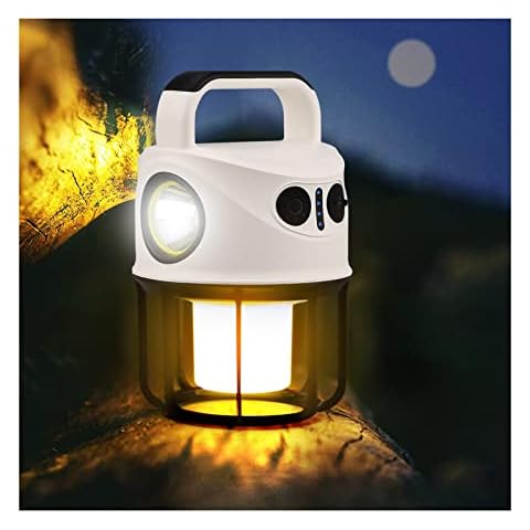 Kriogor Camping Lights Rechargeable Lamp w/ 2 Charging Ports 4 Lighting Modes,Portable Camping Lantern Torch Hangable Tent Light Work lights 2400mAh IPX6 Outdoor Waterproof for Hiking Fishing Home Use Cover
