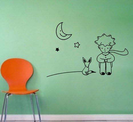 Miniatura 2 de Dailinming Calcomanía mural para pared, diseño de estrellas, diseño de zorro y estrella, diseño de El Principito 43X26CM