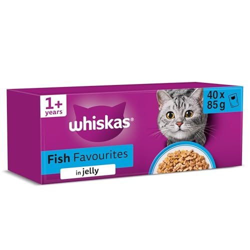 WHISKAS Adult Wet Cat Food in Jelly 40x85g Fish Favourites