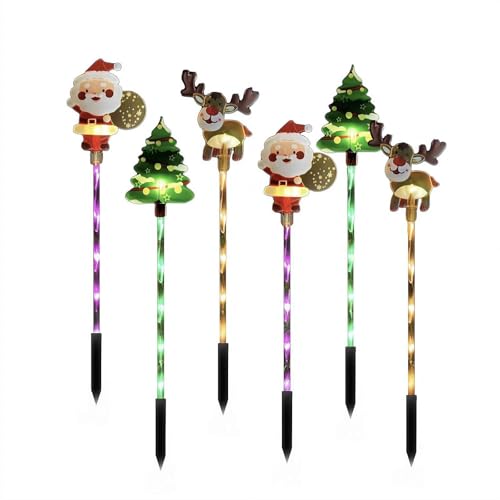 6 Pack of Moving Christmas Solar Lights, Solar Powered Outdo