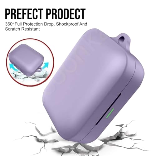 Image of Soft Silicone Case Cover Compatible for Realme Buds Air 7 | 7 Pro (Lavender Purple)