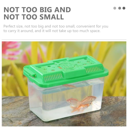 Image of POPETPOP Portable Handheld Fish Tank Transparent Aquarium for Turtles and Hamsters Lightweight Reptile Carrier Easy to Clean for Feeding Cover