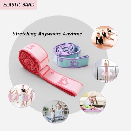 2 PCS Kids Stretching Strap - 8-Loop Adjustable Stretch Bands for Dance, Ballet, Yoga, Gymnastics Workout, Children‘s Fitness Equipment, Stretching Resistance Bands and Home Flexibility Training - Image 3