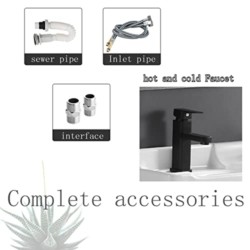 Lavabo rectangular de cerámica para baños modernos con estante organizador inferior 6
